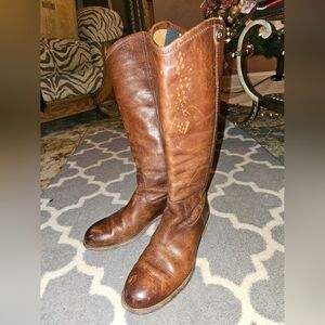 FRYE tall leather boots. Size 6